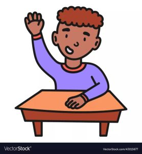 boy-raising-hand-color-stroke-vector-43015677